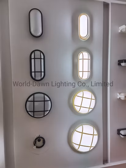 Iluminación exterior impermeable Lámpara de pared redonda 12W 16W Luz de mamparo LED